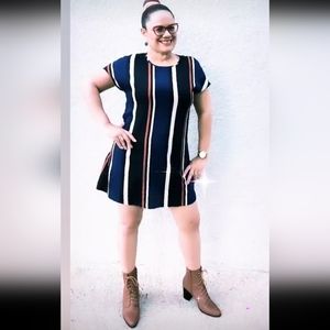 SHEIN-Vertical Lines Tunic Dress